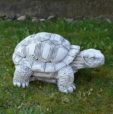 Schildkröte Steinfigur H.29 cm 43 x 62 cm Grau 70 kg Weißbeton frostsicher