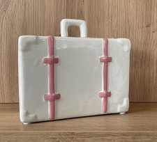 Spardose Koffer Weiß & Rosa