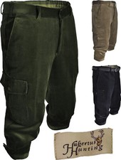 Stretch-Cord Kniebundhose Wanderhose mit Beintasche- Messertasche Hubertus  oliv