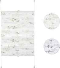 Plissee Faltrollo Klemmfix ohne Bohren Zweigmotiv Beige /Grau PSbe/gr