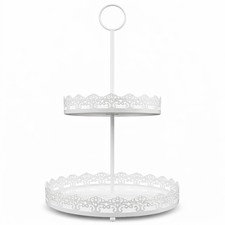 Etagere 2-stöckig Weiß