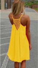 Damen chiffon hohl urlaubkleid - chiffon,