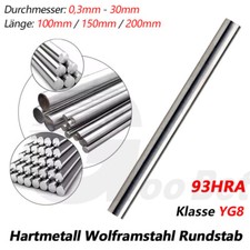 YG8 K30 Hartmetall Carbide Stahl Rundstab 0,3mm-30mm CNC Rundstahl Stange 93HRA