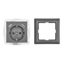 USB Steckdose Anthrazit 2 x