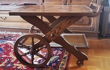 Servierwagen Holz, mit Fliesen, Rädern,  Vintage, 60-er, 82x52x57