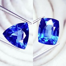 2 Stck. Echter Blauer Saphir