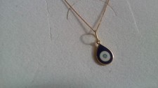 750 / 18 Karat Gelbgold Nazar Tropfen Anhänger 1,5 cm ca. 0,5 Gramm