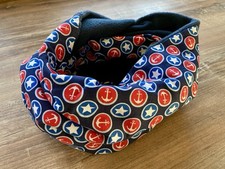 Loop Rundschal - Neu - Damen - Baumwolle Fleece Anker Maritim Dunkelblau Rot