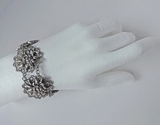 altes Trachten-Armband, silber Metall, Edelweiß, ca. 21 cm lang