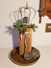 Leuchter Krone Holzbalken Windlicht aus alten Holzbalken Abrissbalken