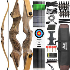 60" Recurvebogen Set Jagdbogen 20-60lbs Takedown Bogenschießen Pfeil Jagd RH LH