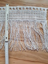 Drellierfranse Gardinenfranse m. Sockel Luxusfransen Meterware 28 cm hoch  389cm