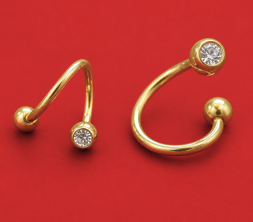Spirale gold titan piercing - spirale,