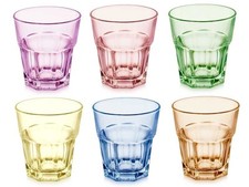 6x Gläser Set bunte Trinkkglas Wassergläser Trinkgläser Glas Becher 300 ml Viv3