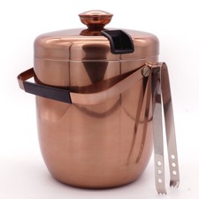 B-Ware Eiskübel 3L Edelstahl doppelwandig Eiseimer+Eiszange Abtropfgitter