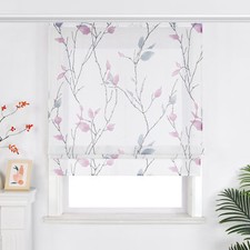 Transparent Raffrollo mit Klettband Raffgardine Landhausstil Küche Gardine Voile