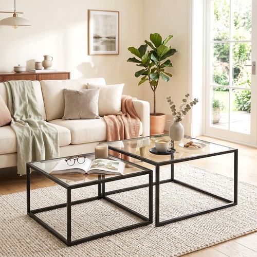 Homcom couchtische 2er set - homcom, 2er-set