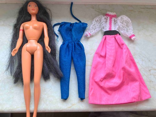 Vintage retro langhaar barbie - retro,