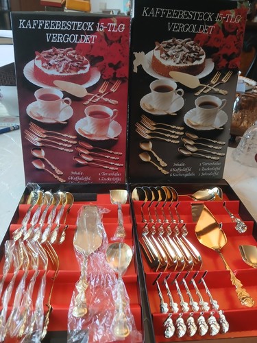 Kaffeebesteck goldfarben - 2, x