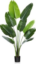 Künstliche Paradiesvogel Pflanze 150cm, Tropische Palme, 10 Blätter, Topf, Innen