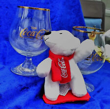 Coca Cola Glas Schwenker,0,3 L,Goldrand,Tulpe,Cognac,80er J. + Coca Cola Eisbär