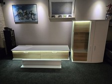 Moderne Wohnwand In Weiß inkl. LED Beleuchtung