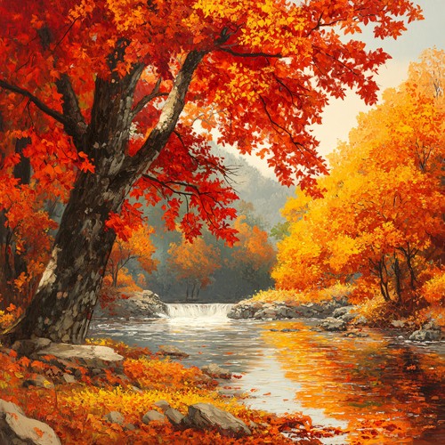 Wandbild ahornbaum herbst - wandbild,
