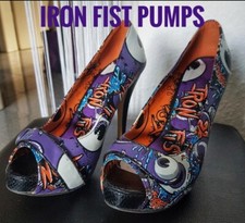 Pumps, Iron Fist, High Heels, Peeptoe, ? Rockabilly, Gr. 39, Damen, lila? ?