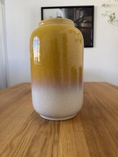 Vase glasiert tolle Farbe! Weiß Farbverlauf Gelb - Als Tischvase oder Bodenvase