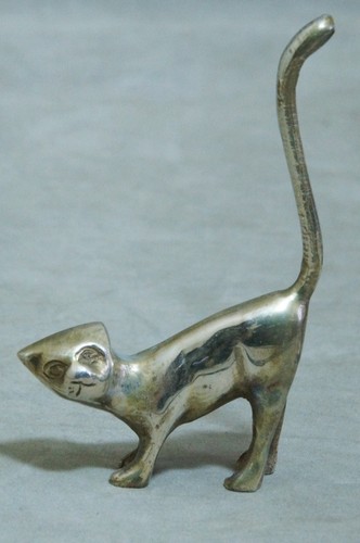 Katze figur ringhalter messing - figur,