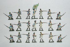 Zinnfiguren, Flachfiguren, Bayern 1806/15, IR Nr. 10 in Abwehr, SB