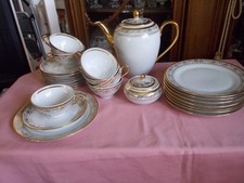Edel Porzellan Kaffee-Service Golddekor für 6 pers. gebraucht 26 tlg.