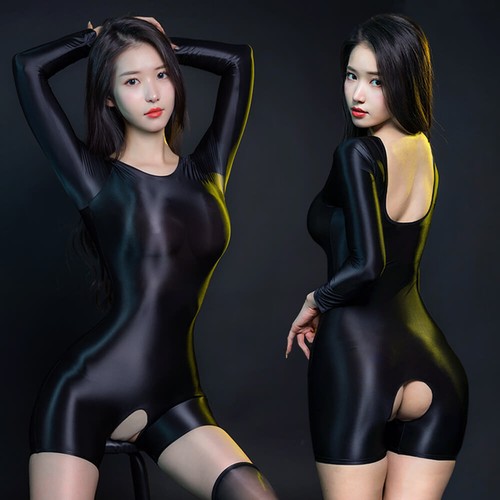 Damen glänzend catsuit - catsuit, satin