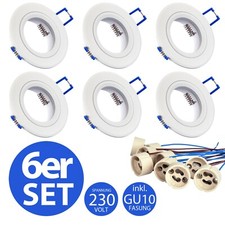 6x GU10 Einbaustrahler Set