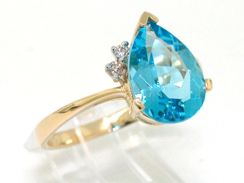 Blautopas ring 585 - blautopas, gelbgold