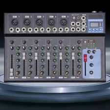 7 Kanal Audio Mischpult Konsole Verstärker USB DJ Live Mixer Studio Bluetooth