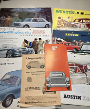 Ca. 1965 7x Auto Prospekt Austin 1100 1800 Mini Mini-Kombi A60 3000 Oldtimer