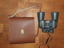 Bushnell Fernglas 7x50 mit brauner Ledertasche Vintage Optik Outdoor USA