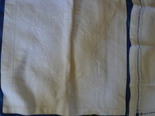 Weißstickerei  Leinen Kissenbezug + Zierdeckchen  Hessenstickerei Handarbeit