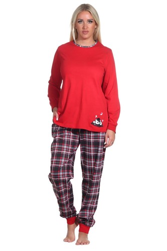 Damen pyjama rundhals - rundhals,, uni