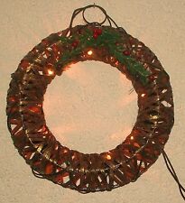 Rattankranz beleuchtet 10er LK Goldeffekt 31x6cm Rattan auf Metallrahmen