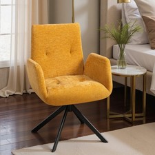 HOMCOM Sessel Drehbar Loungesessel mit Armlehne, Wolle-Leinenoptik