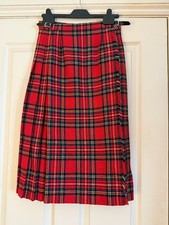 VINTAGE LAIRD PORTCH REINE WOLLE ROT STEWART TARTAN KILT ROCK