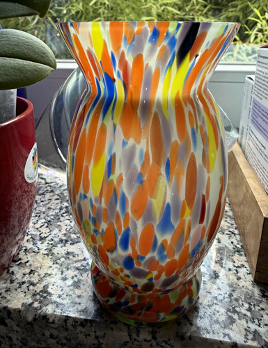 Vintage glasvase bunt - vintage,