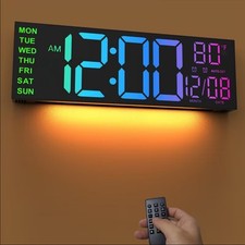 Große LED Digital Wanduhr mit