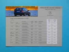 Prospekt / Preisliste - Mercedes W203 C-Klasse / C32 AMG - T-Modell S203 - 03/02