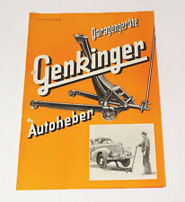 Prospekt Genkinger Garage Geräte Autoheber Hebebühne 1930er kfz Oldtimer