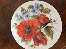 Wandteller, Sammelteller, ø ~25,5 cm, große Mohnblumen, Kaiser Porzellan reparie