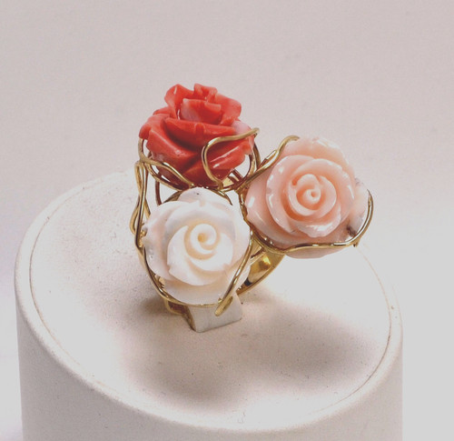 Gelbgold ring und - gelbgold, rosen