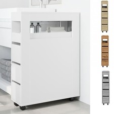 Badschrank Schmal mit Rollen